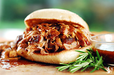 SLOW COOKED BBQ BEEF WITH RUSTIC COUNTRY ROLLS