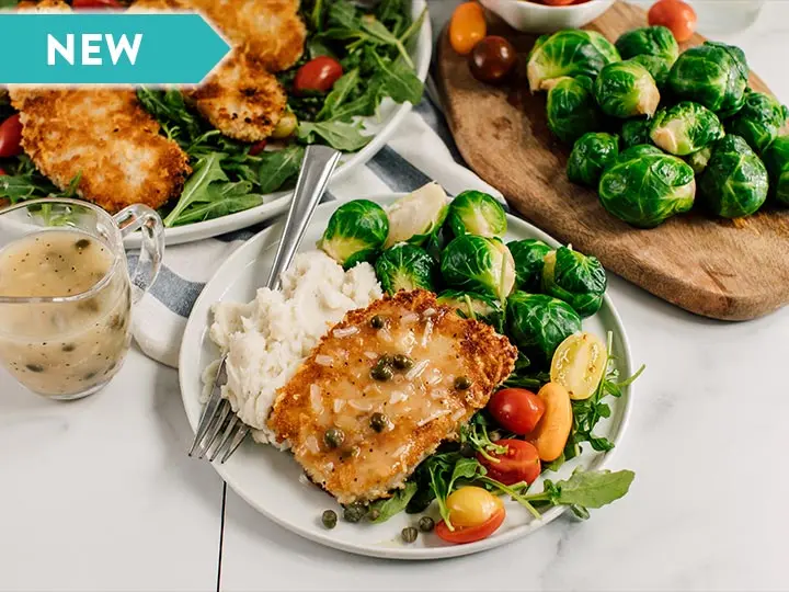 Pork Chop Milanese with Creamy Herbed Peas
