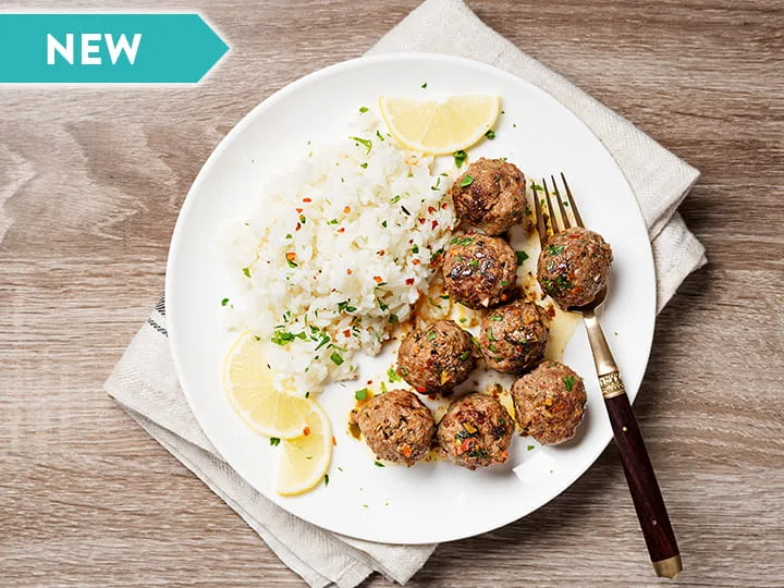 Turkey Meatballs in a Garlic Butter Sauce over Orzo Pasta