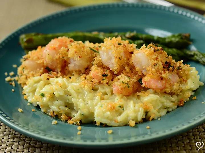 Golden Shrimp with Parmesan Risotto