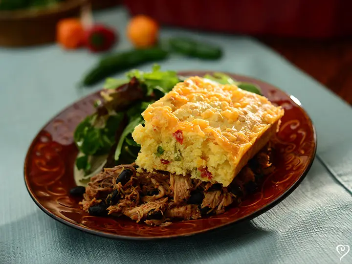 Southwest Pulled Pork with Confetti Cornbread