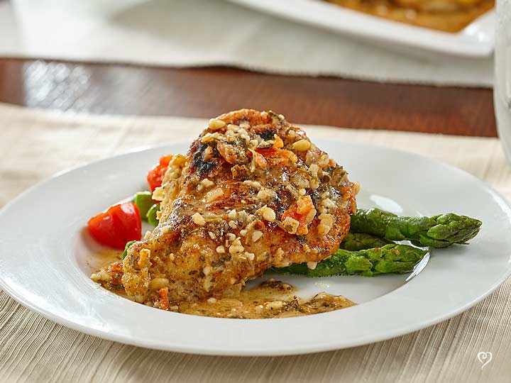 Chicken Avignon with Almond Green Beans