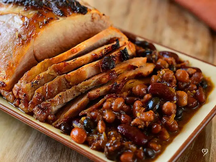 Maple Pork Tenderloin with Bountiful Baked Beans