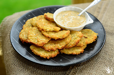 Mini Potato Pancakes with Lite Ranch Dipping Sauce