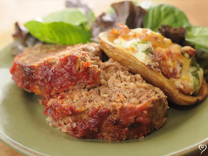 Old Fashioned Meatloaf with Bacon Ranch Green Beans